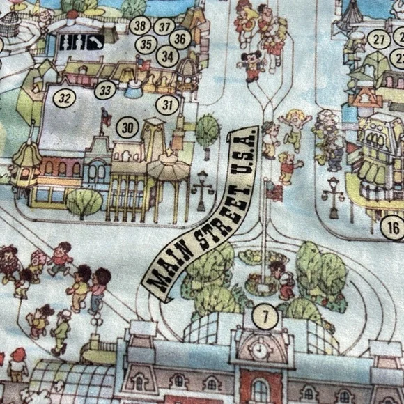 Walt Disney 50th Anniversary maps shirt. Long sleeve.  Size Medium. - Picture 4 of 16